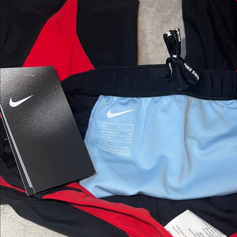 NIKE Black and Red Swim Shorts - Picture 6 of 8